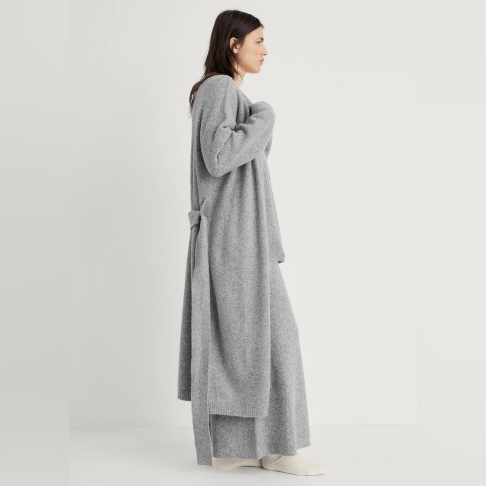 NWT MANGO Long Knitted Cardigan in Grey